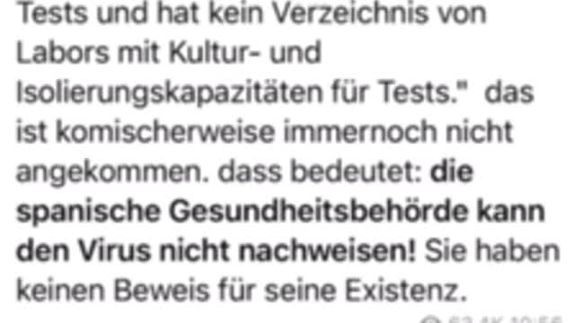 die spanische Gesundheitsbehörde kann den Virus nicht nachweisen!