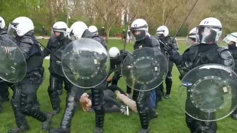 Belgian Police What a dystopian and fascistic world we live in now.