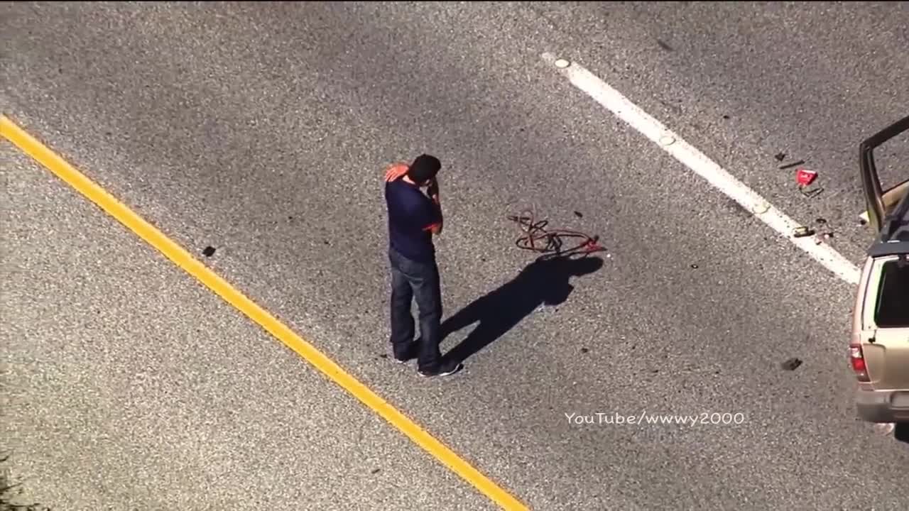 California Police Chase, Riding Rims... Rollover Wreck