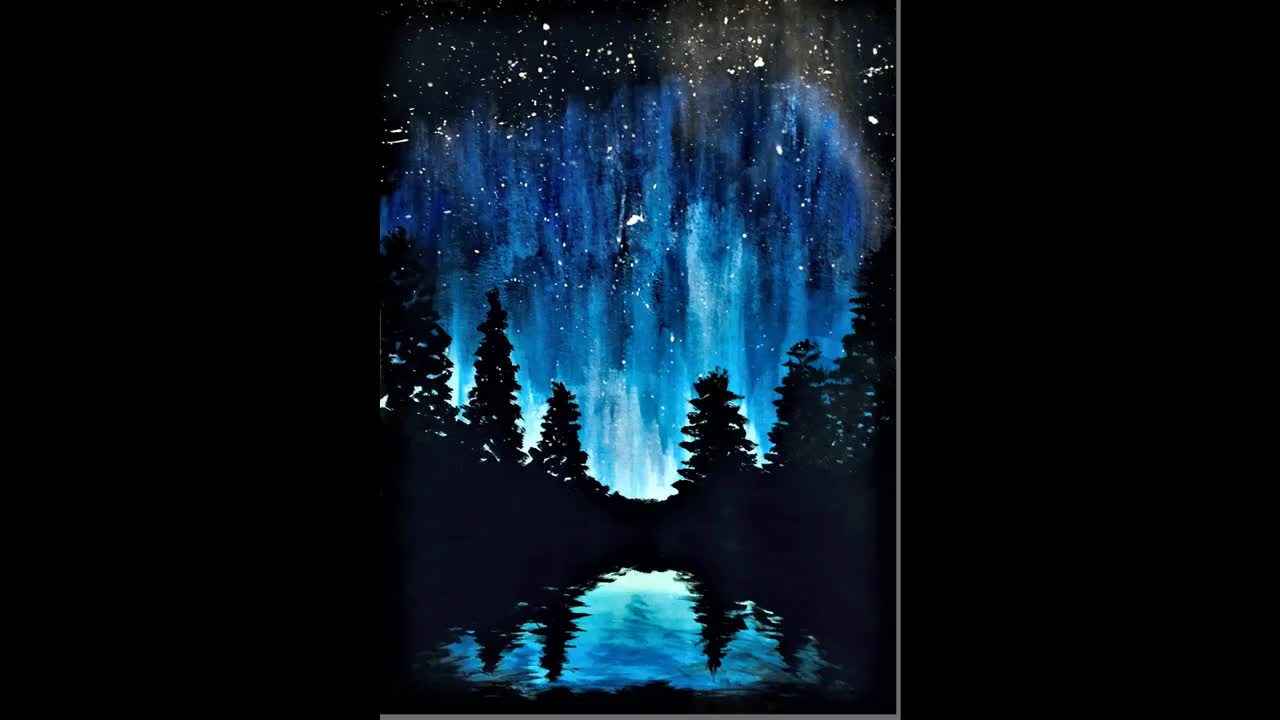 Painting on paper in landscape