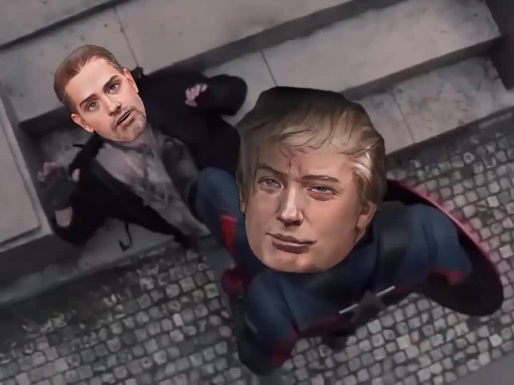 Trump Takes Out Hunter Biden As Capt. America Satire.