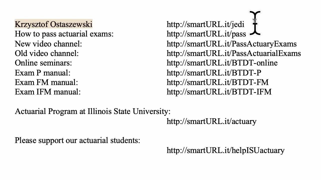 Exam P exercise for April 29, 2022