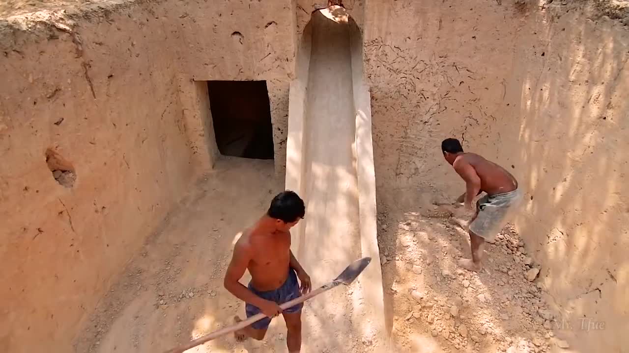 Build Underground Tunnel Water Slide Park Into Swimming Pool house.