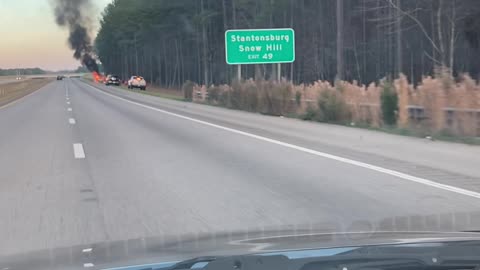 Devastating pick-up truck fire on Hwy 264 in NC