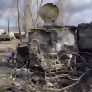 Russian armored vehicles destroyed in Mariupol