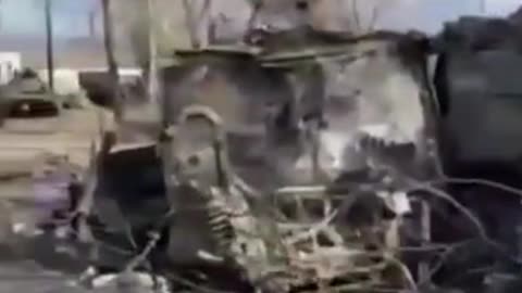 Russian armored vehicles destroyed in Mariupol