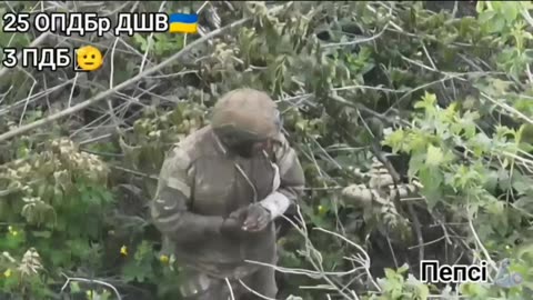 Abandoned Russian Soldier Surrenders to a Ukrainian Drone