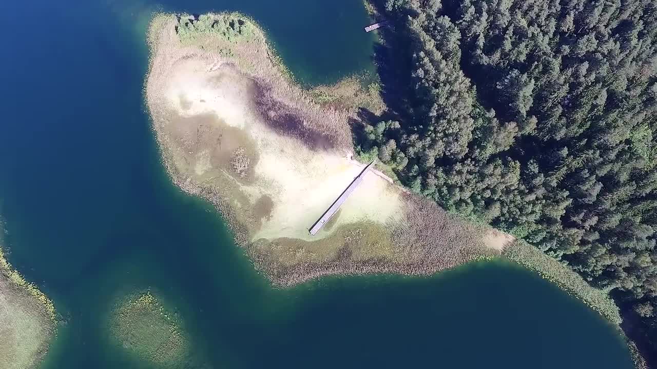 Majestic bird's eye view on the lake