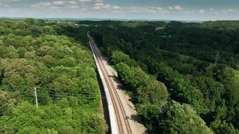Railway in the middle of the forest