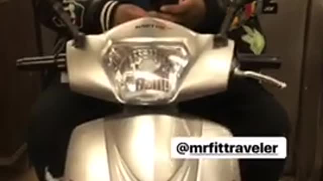 Man drives his moped into subway train and is on his phone