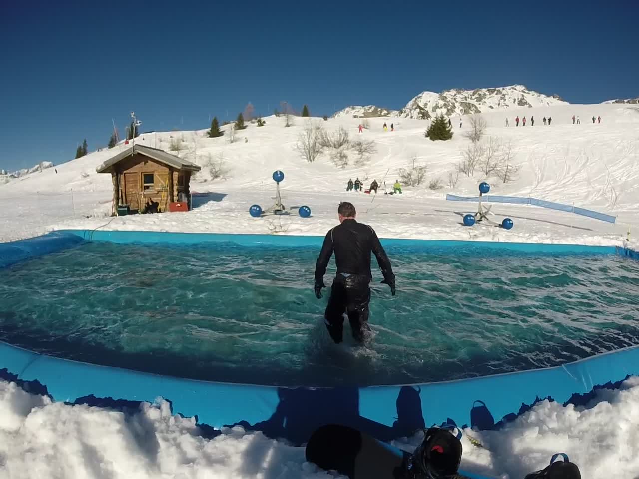 Epic Snowboard Water Slide Crash