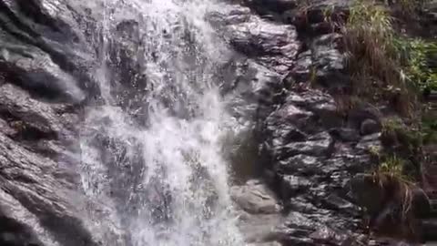 Main waterfall in East Dragon Stream in Hong Kong