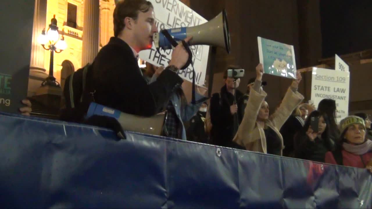 Protest at Flinders Street against lockdown number 5 on 15/7/21