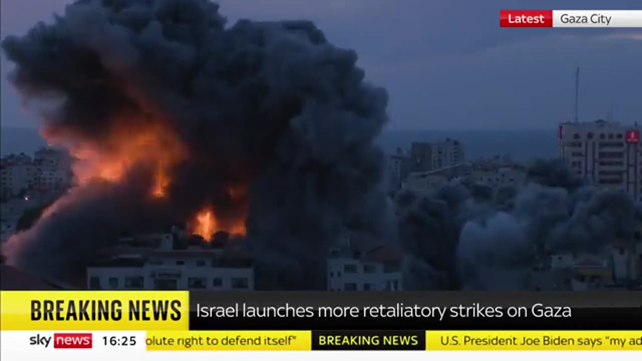 NOW - Israeli warplanes start leveling buildings in Gaza..mp4