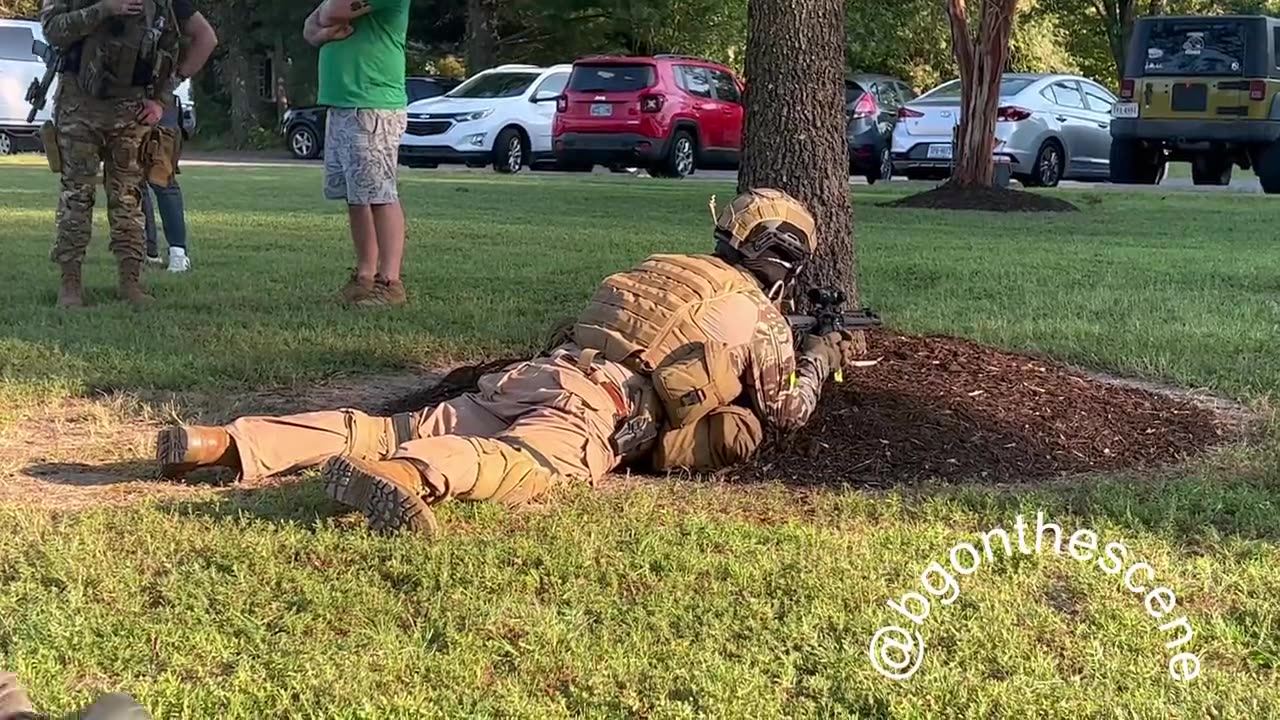 Armed militia members currently out in Gloucester, Virginia