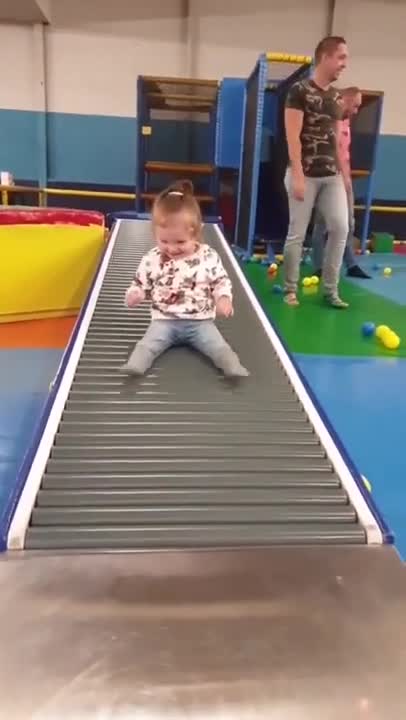 Funny Baby Reaction to Duckling in the Pool