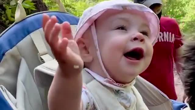 Little Girl's Reaction on her First Waterfall