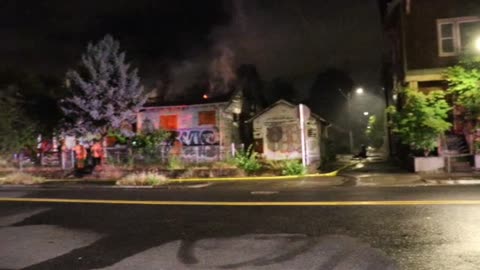 PORTLAND FIRE DEPARTMENT FIGHTS HOUSE FIRE