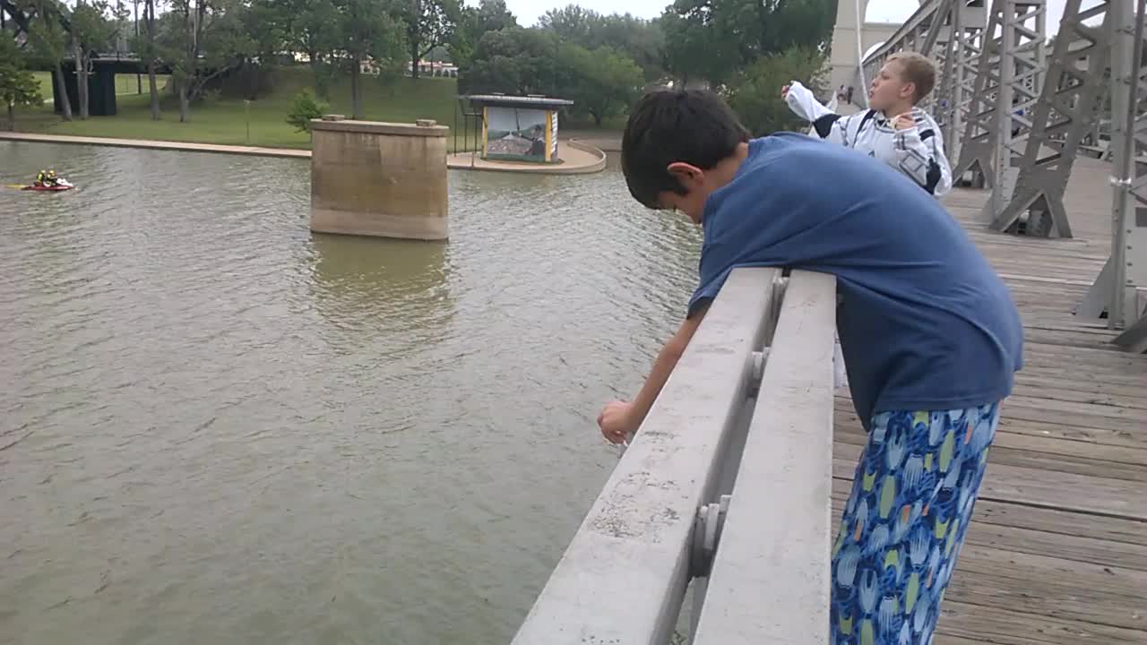 Tortilla Tossing At The Waco Suspension Bridge