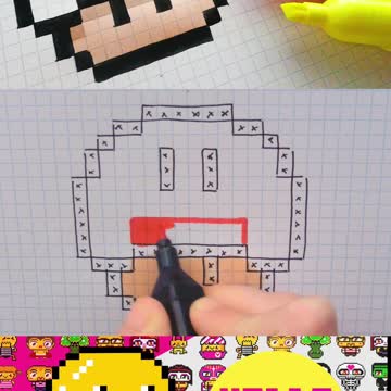 how to Draw Mushroom Ghost 1 - Hello Pixel Art by Garbi KW #shorts