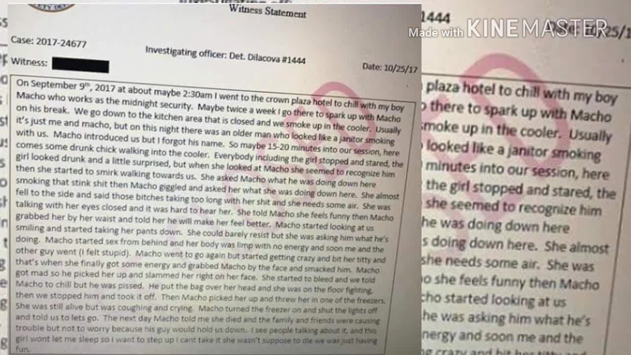 Kenneka Jenkins Witness Statement Leaked