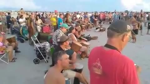 The drum circle in Siesta Key FL.