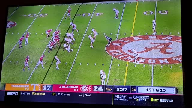 Alabama vs Tennessee end of the 3rd