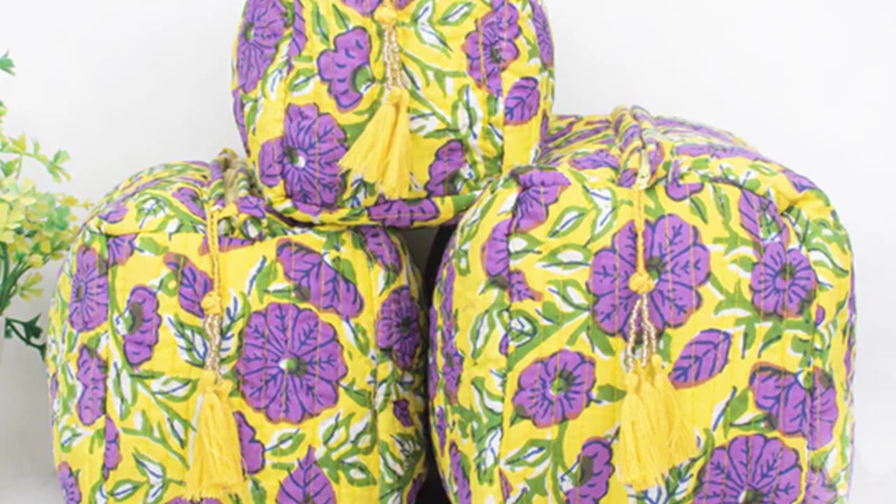 Buy Indian Hand Block Print Toiletry Bag