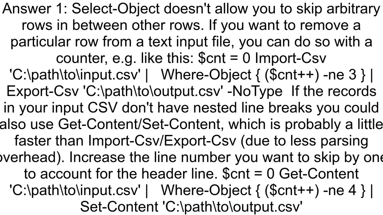 ImportCsv Select Skip