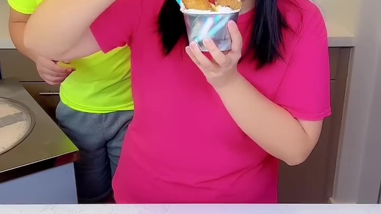 Ice cream challenge! 🍨 colorful food vs white food