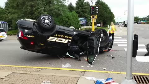 Police car loses control; Responding FAST to emergency backup