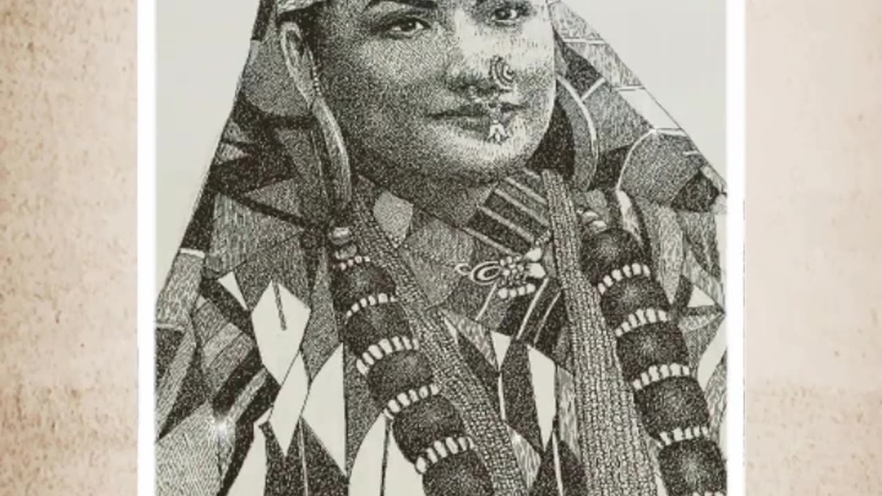 Pen and ink drawings of Indigenous Women of Nepal