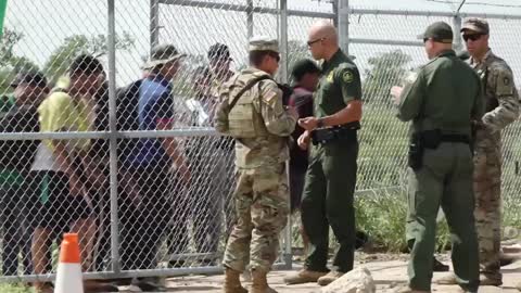 Border Patrol Opens a Gate Locked by TX NG, To Allow Illegal Immigrants to Enter