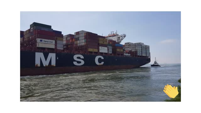 Beautiful ship in the itajai-açu river channel.