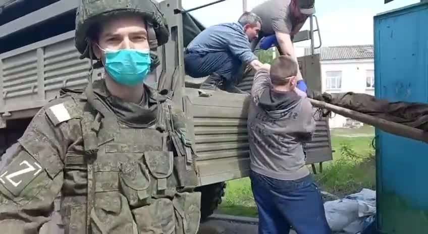 These shots show the Russian military burying their opponents