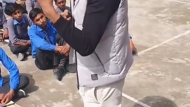 Muhammad Aamir pakistani cricketer in his village school