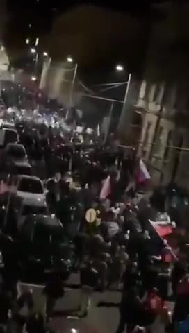 Bratislava, Slovakia, anti lockdown protest despite ban on public gatherings.