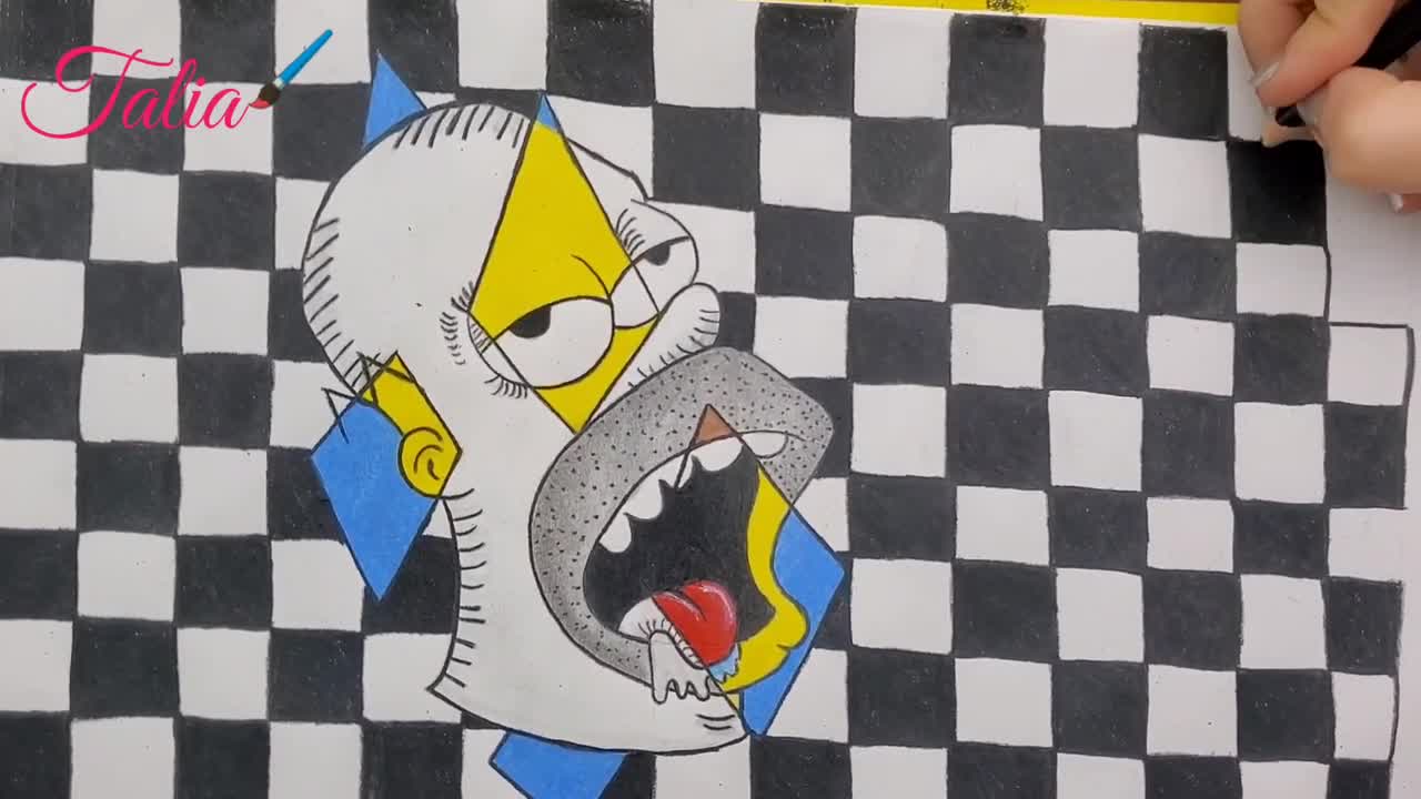 Drawing Homer with prismacolor