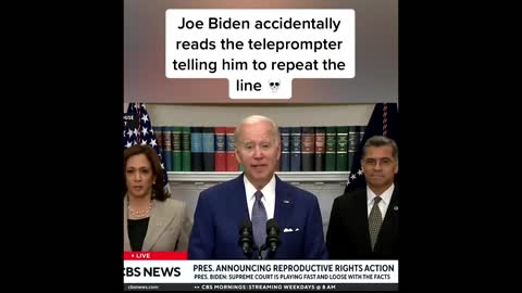 Joe Biden reads "End of quote, repeat the line" off the teleprompter, How proud are we!?