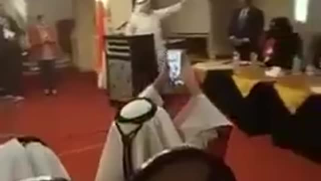 SAUDI ambassador Muhammad al-Qahtani DROPS DEAD mid-speech in CAIRO.