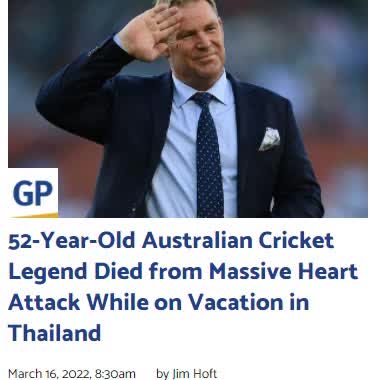 Australian Cricket Legend Died from Massive Heart Attack While on Vacation in Thailand