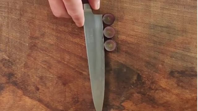 Hand sharpen japanese knives here is a cutting test