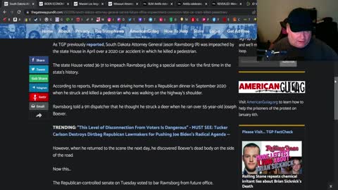 South Dakota removes AG after impeachment for killing a man while he was driving home