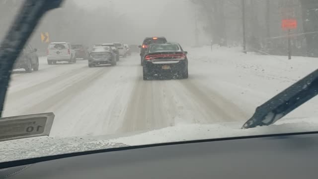 Driving throught the bad storm in ny