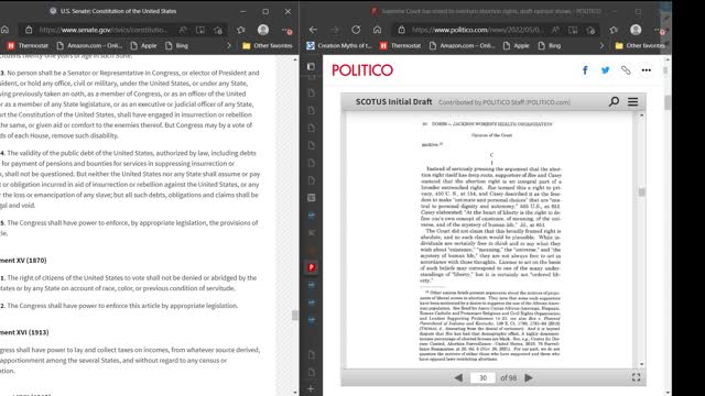 Casual Audio Papers 10: SCOTUS Initial draft regarding the overturning of Roe and Casey