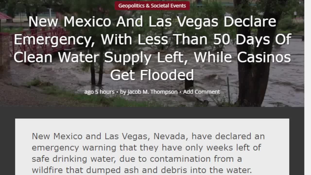 50 days left of water for New Mexico and las Vegas!!! Repent