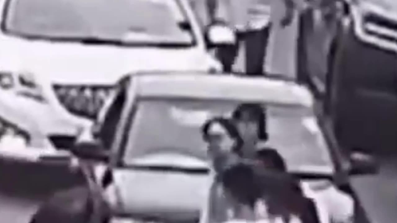 Small car flipped over