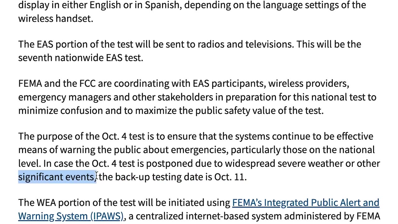 OCTOBER 4TH-11TH!!!! NATIONAL EMERGENCY ALERT SYSTEM