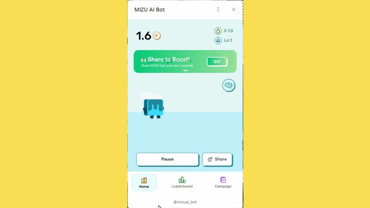 new mining mini app bot telegram mizu