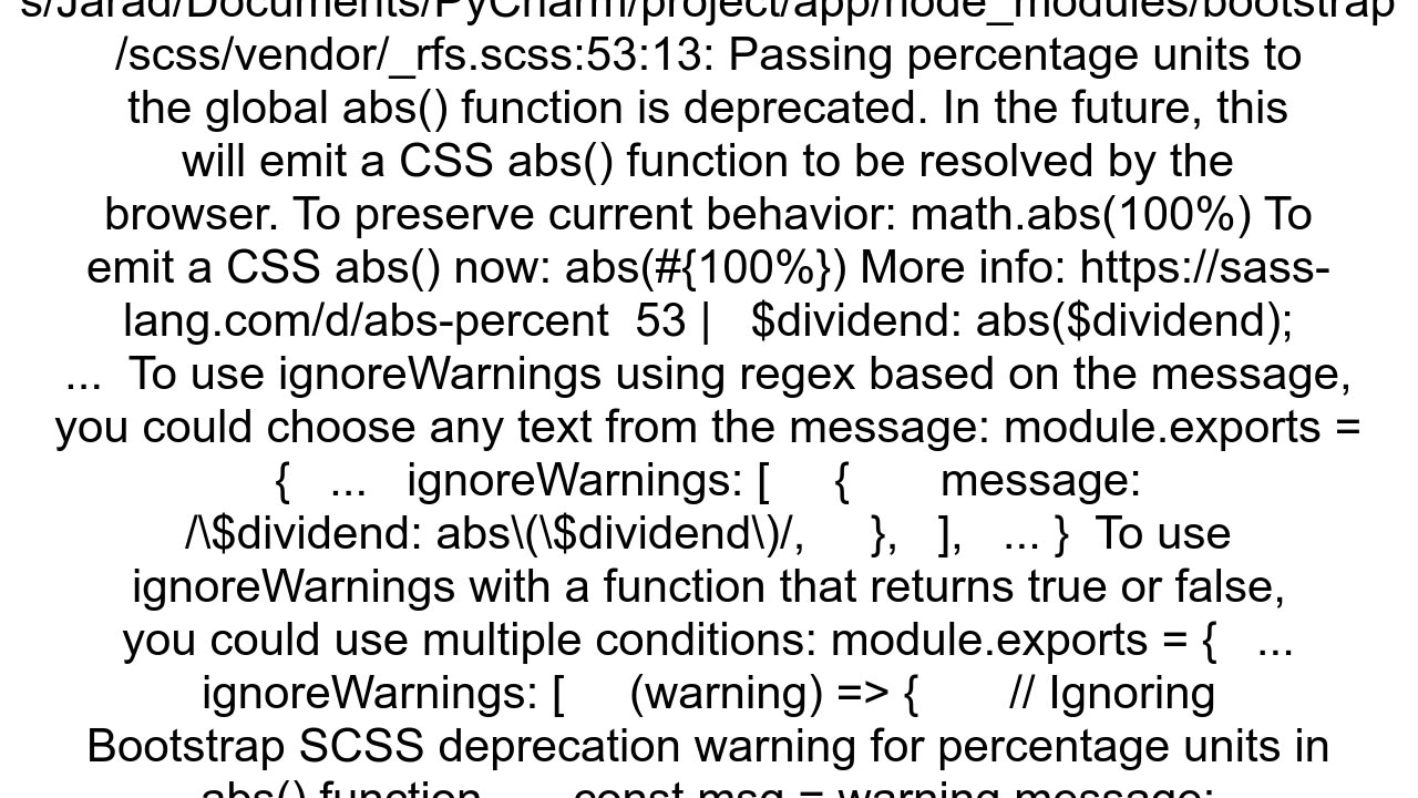 How to suppress warnings using webpack and post css